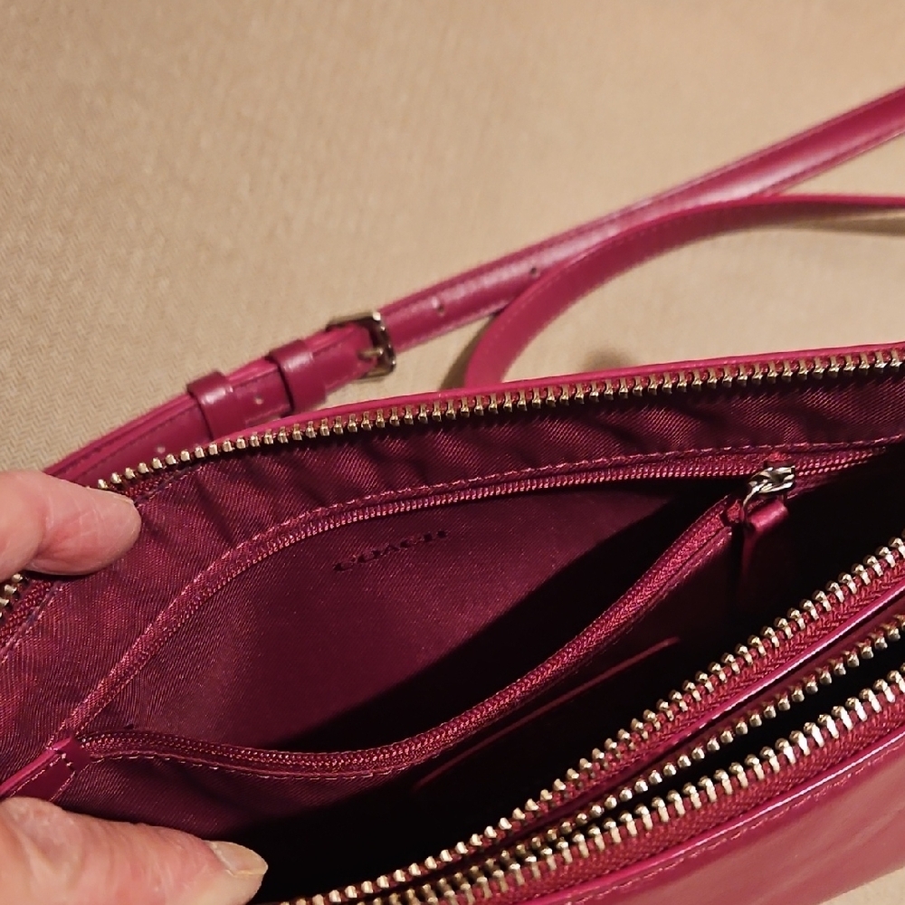 Coach Wine Leather Crossbody Bag - Picture 6 of 8